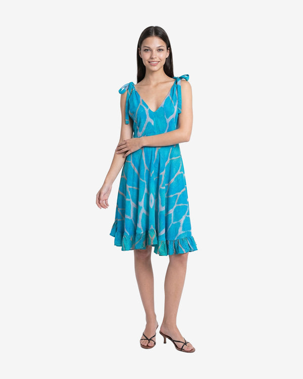 Martina Dress Aqua Fish