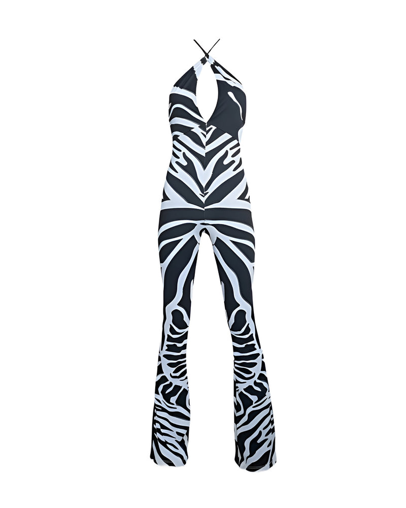 MA 100 NEW JUMPSUIT ZEBRA PRINT LYCRA
