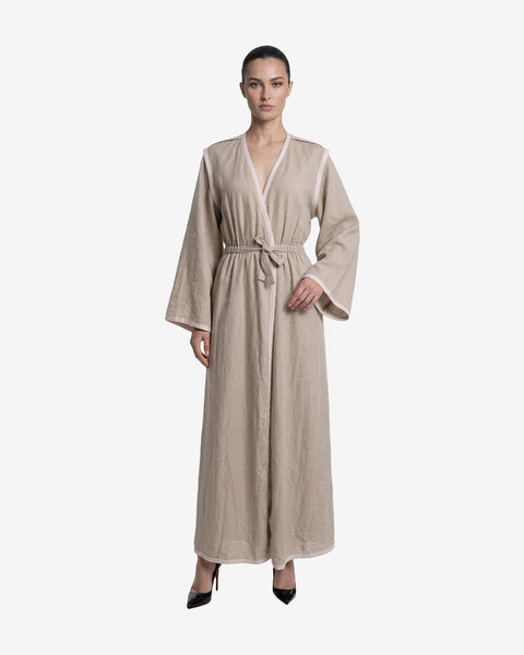 Kimono Long Linen Beige