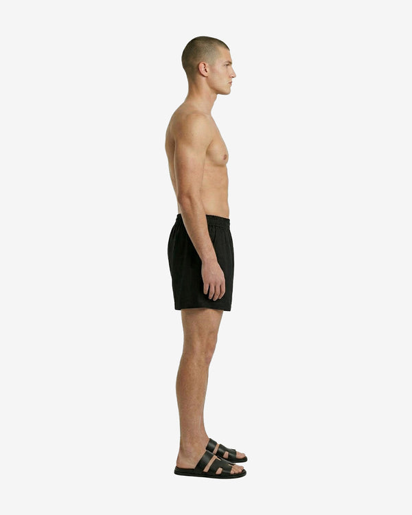 Linen Black Shorts