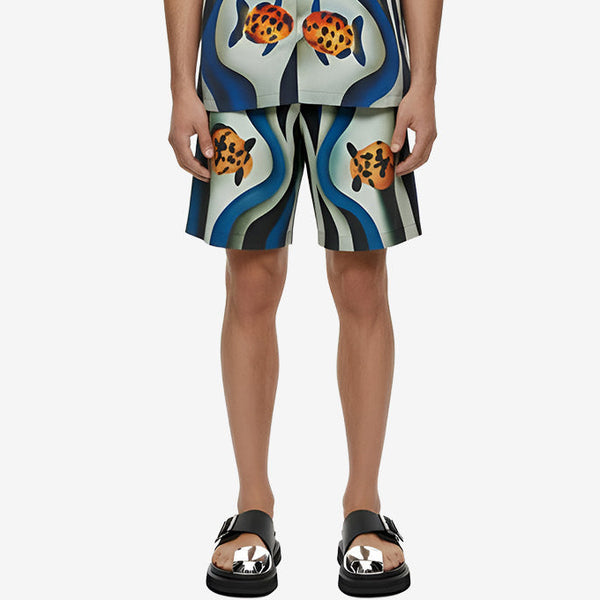 Blue Stripes Cheetah Shorts