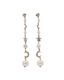 Long Pearl Earrings With Moon And Star