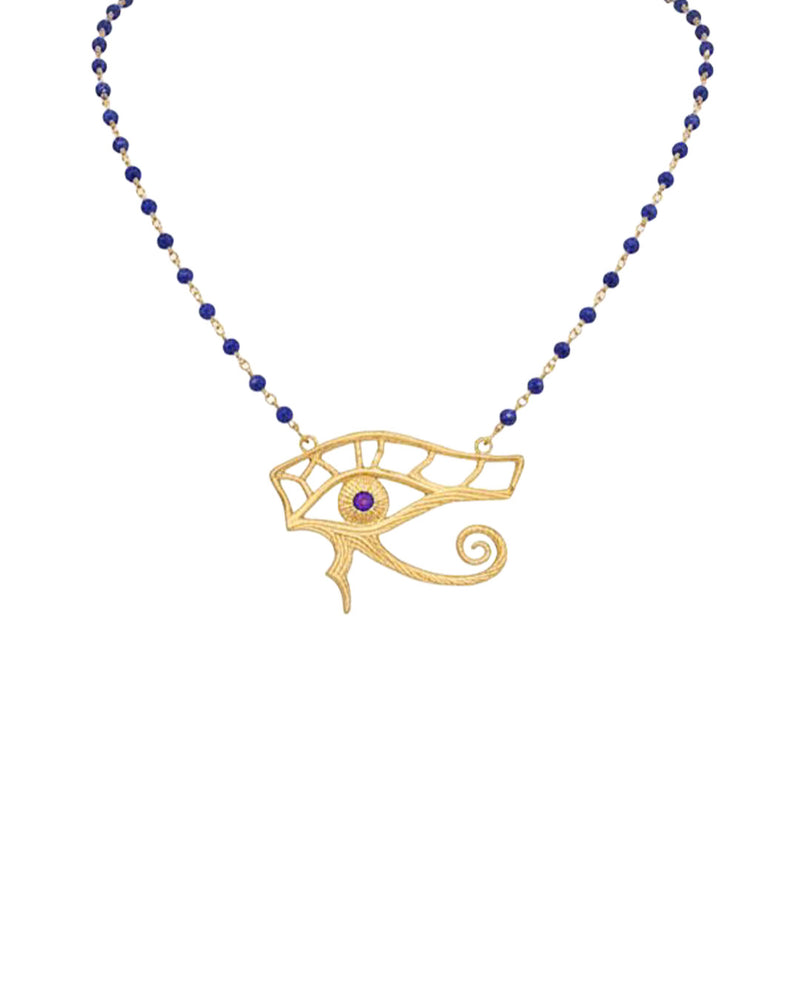 Pendant With The Ankh Symbol On Silver Chain With Stone Blue Jade