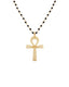 Pendant With The Ankh Symbol On Silver Chain With Black Spinel Stones