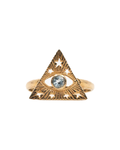 All Seeing Eye Ring With Blue Topaz