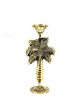 Palm tree brass candle holder