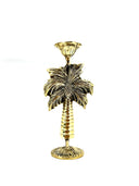 Palm tree brass candle holder