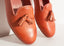 Mocassins en cuir rose