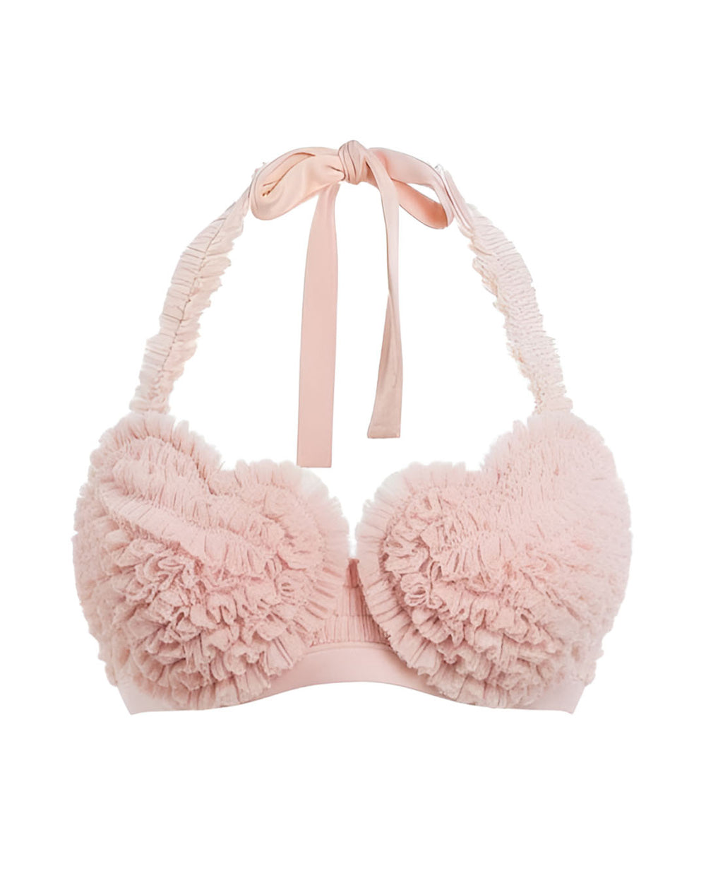 Ruffled Heart Bikini Top