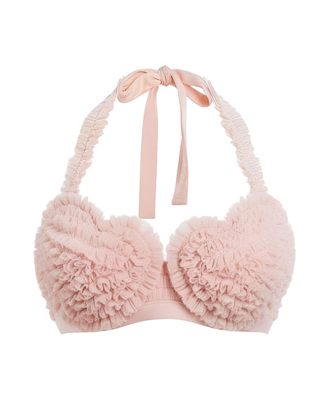 Ruffled Heart Bikini Top