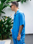 Short Sleeve Shirt in Azure Blue
