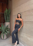 Flare Leggings in Black on Black