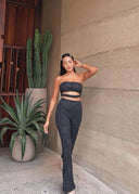 Flare Leggings in Black on Black