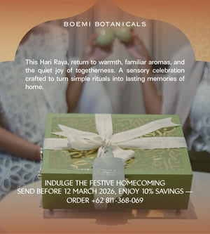 [Special Hampers Ramadan] BOEMI Botanicals Bingkisan Hari Raya | Hampers Lebaran | Natural Scented Candle, Fabric Room Spray, Artisanal Jam, and Coffee Drip | Natural Product Hampers