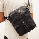 WIRATA Bag No. II in Black with Woven Leather Details