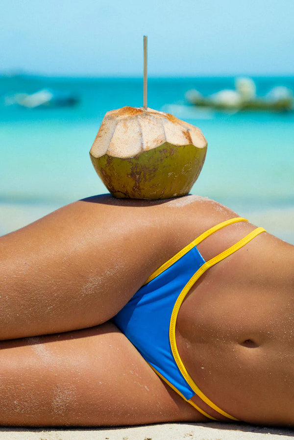 LEMON ZEST - Reversible Double Strap Bikini Bottom