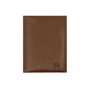 Draft8 brown foldable cardholder made of vegetable-tanned leather