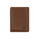 Black leather wallet by Draft-8 closed view – minimalist design