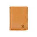 Brown leather wallet by Draft-8 – minimalist bifold card holder front view

