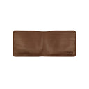 Front view of Draft-8 SWITCH wallet in camel-colored vegetable-tanned leather