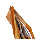 Front view of Draft-8 SWITCH wallet in brown-colored vegetable-tanned leather