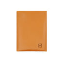 Front view of a black vegetable-tanned leather cardholder by draft-8