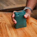 Draft-8 slim wallet in brown vegetable-tanned leather