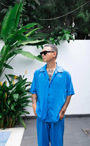 Short Sleeve Shirt in Azure Blue