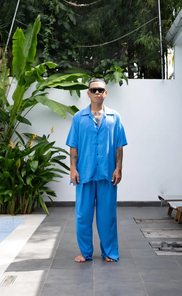 Long Culottes in Azure Blue
