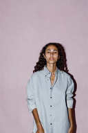 Striped Collared Button-Up Shirt Navy / White