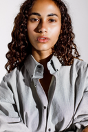 Striped Collared Button-Up Shirt Navy / White
