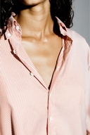 Striped Collared Button-Up Shirt Red / White