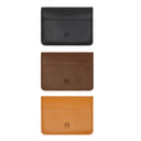 Set of three leather card holders in black