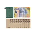 Elegant black Draft8 leather cardholder shown from the front