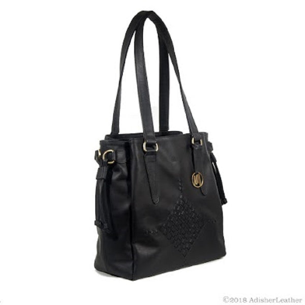 MADRI Bag No. II In Black With Woven Leather Details