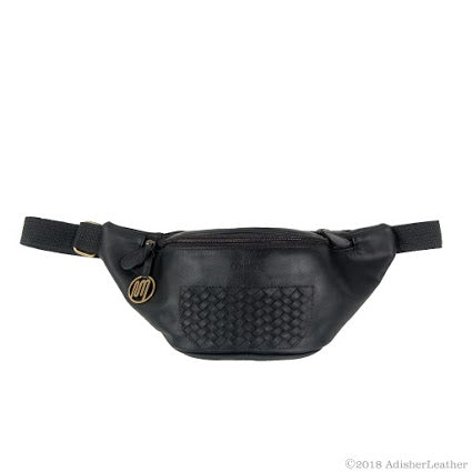 Prahasta Bag in Black with Woven Leather Details