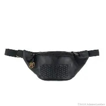 Prahasta Bag in Black with Woven Leather Details