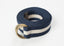 Ceinture en toile rayée bleu marine/blanc