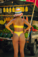 TUTTI FRUTTI - Reversible High-Waisted Thong Bikini Bottom